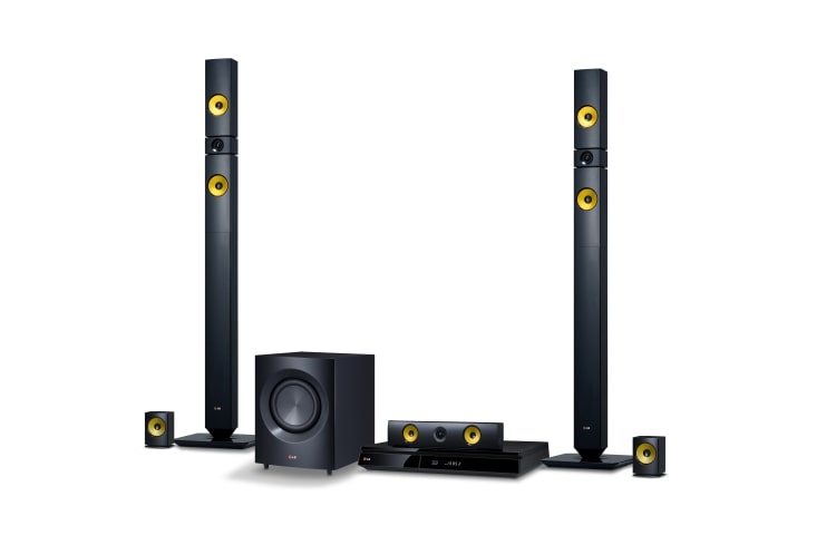 Čelní pohled na 5.1 kanálový 3D Blu-ray systém domácího kina, Smart TV, Konverze z 2D na 3D, hudební výkon 1200W BH7430P