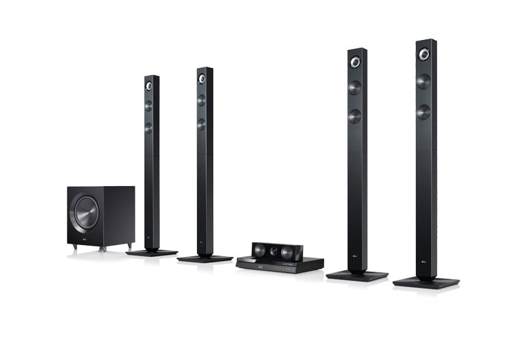 Čelní pohled na 5.1 kanálový 3D Blu-ray systém domácího kina, Smart TV, hudební výkon 1100W, USB direct ripping, vestavěná WiFi, WiFi Direct BH7520T