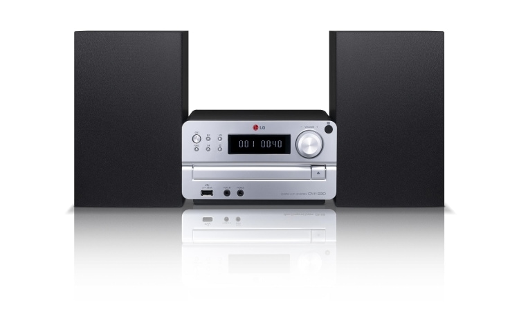 Čelní pohled na Mikro Hi-Fi systém s CD přehrávačem, výkon 10W, USB, Portable In CM1930