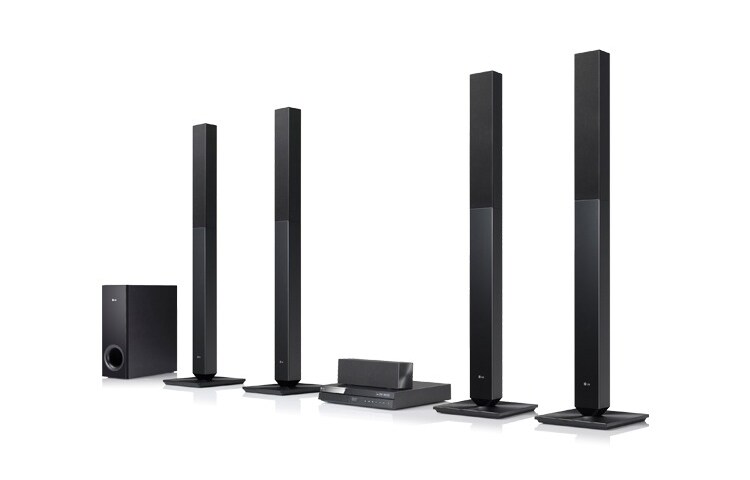 Čelní pohled na 5.1 kanálový DVD systém domácího kina, hudebná výkon 850W, USB direct ripping, 1x optický výstup DH6520T