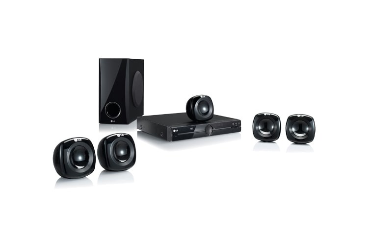 Čelní pohled na 5.1 kanálový DVD systém domácího kina s výkonem 300W HT305SU