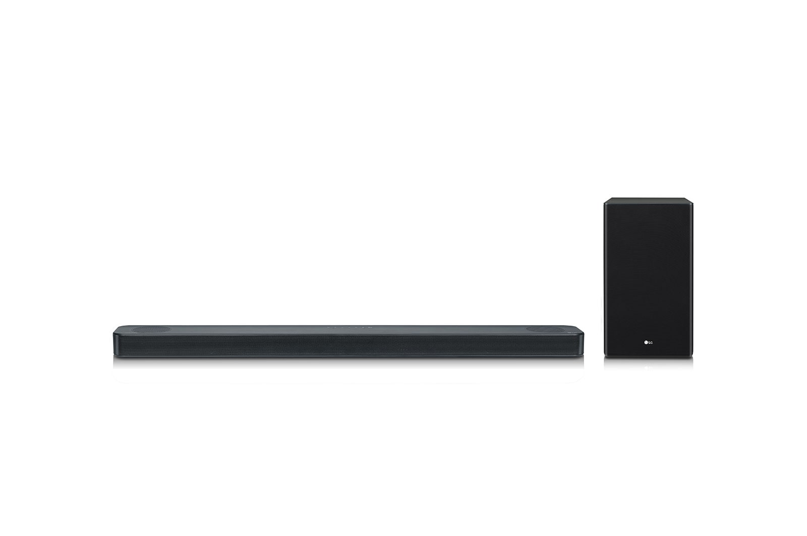 Čelní pohled na Sound Bar 3.1.2 | Bezdrátový subwoofer | Multi Bluetooth | Hudební výkon 440 W | DTS X | Google Multi Zone | Audiopřevodník HiFi DAC 24Bit - 96kHz SL8Y