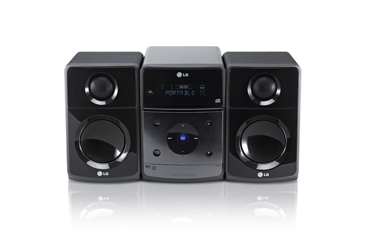 Čelní pohled na LG mikro hifi systém s CD XA64