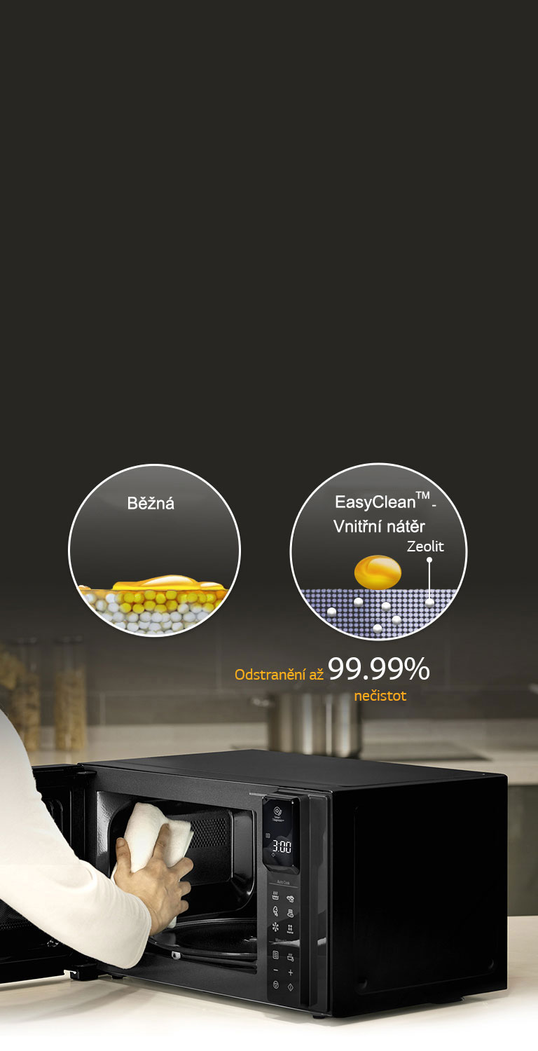 EasyClean™ odstraňuje až 99,99% bakterií