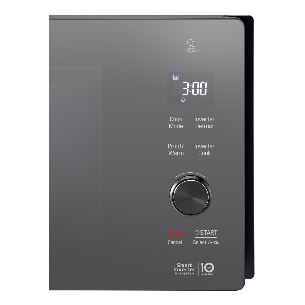 LG Mikrovlnná trouba s grilem | 25 l | Smart Inverter | EasyClean™|Nerez a kouřové sklo, MH6565DPR
