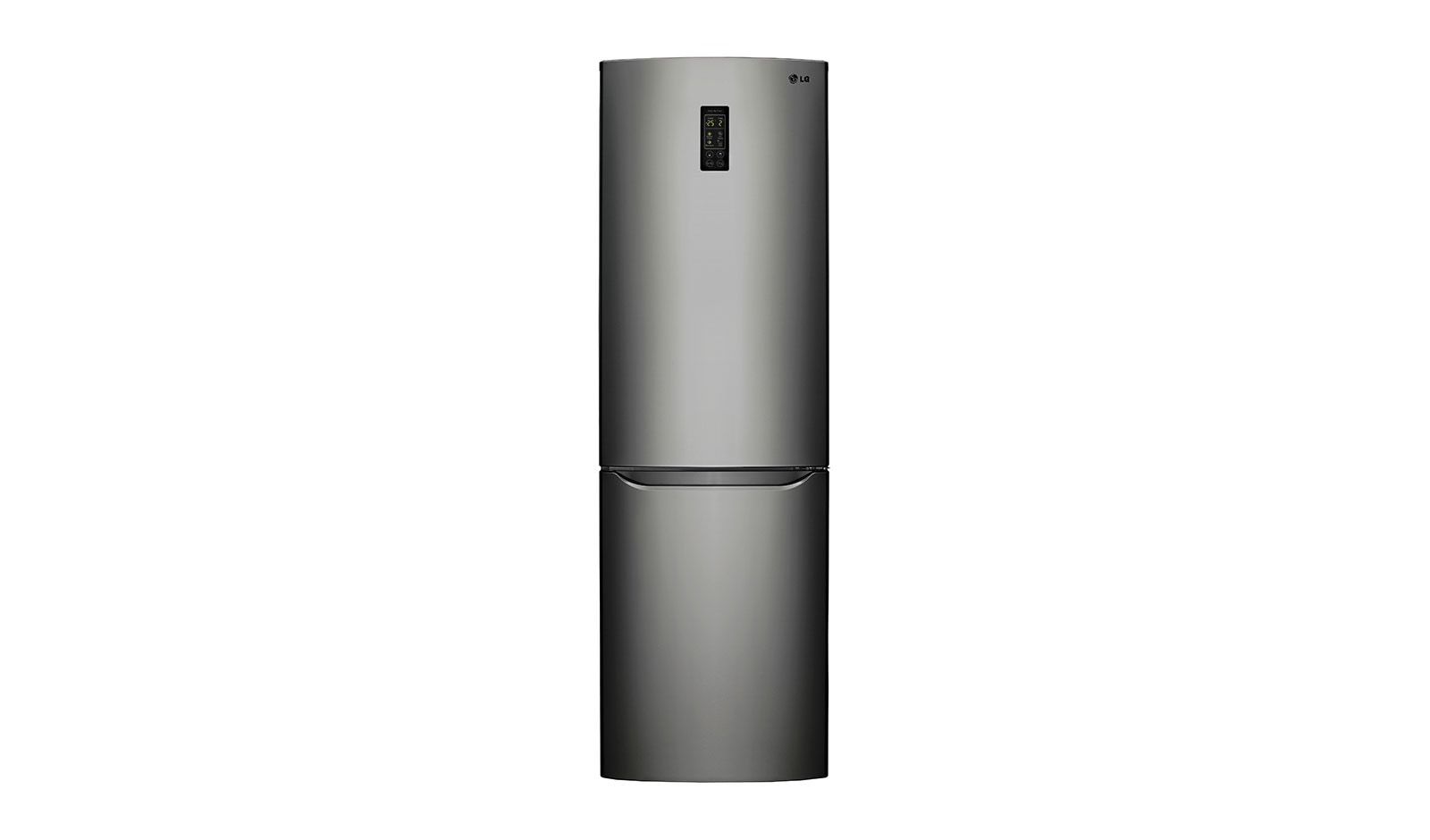 Čelní pohled na Hrubý objem 354l | 236 kWh/rok | LG Lineární invertorový kompresor | LG Total No Frost | Multi-Air Flow™ | NatureFRESH | Vnější LED displej | Smart Diagnosis™ GBB329DSDZ