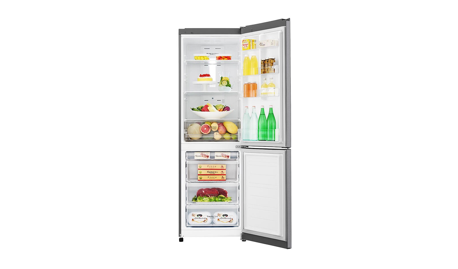 LG Hrubý objem 354l | 242 kWh/rok | LG Lineární invertorový kompresor | LG Total No Frost | Multi-Air Flow™ | NatureFRESH | Vnější LED displej | Smart Diagnosis™, GBB39DSDZ
