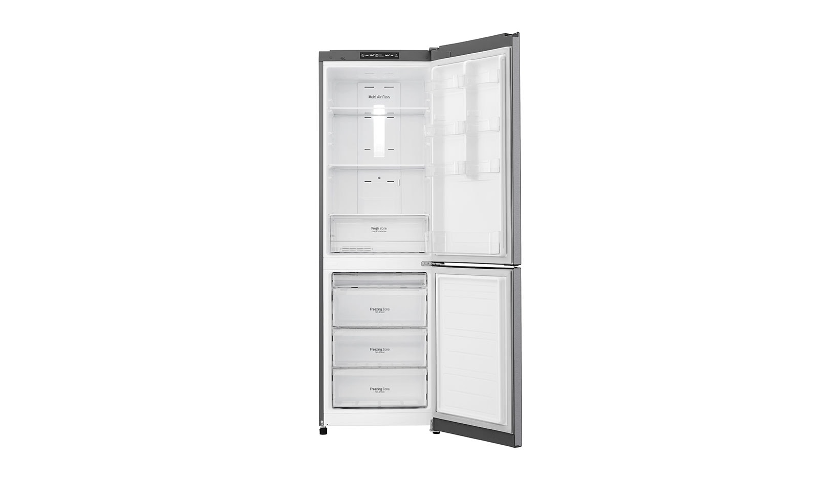 LG Hrubý objem 354l | 242 kWh/rok | LG Lineární invertorový kompresor | LG Total No Frost | Multi-Air Flow™ | NatureFRESH | Vnitřní LED displej | Smart Diagnosis™, GBB39DSJZ