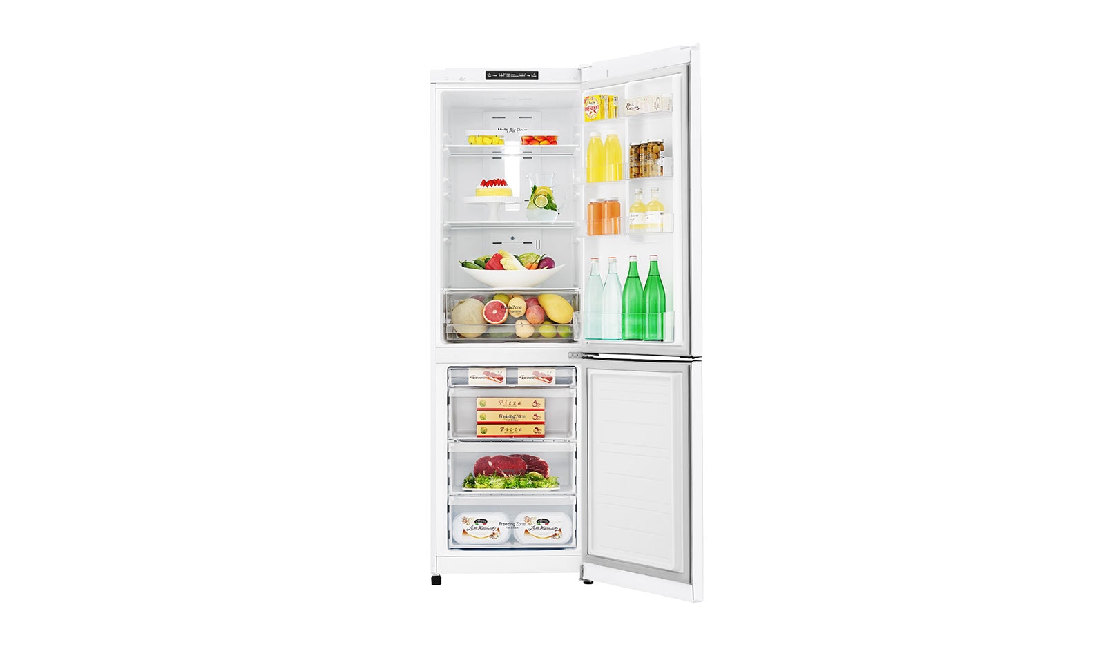 LG Hrubý objem 354l | 242 kWh/rok | LG Lineární invertorový kompresor | LG Total No Frost | Multi-Air Flow™ | NatureFRESH | Vnitřní LED displej | Smart Diagnosis™, GBB39SWJZ