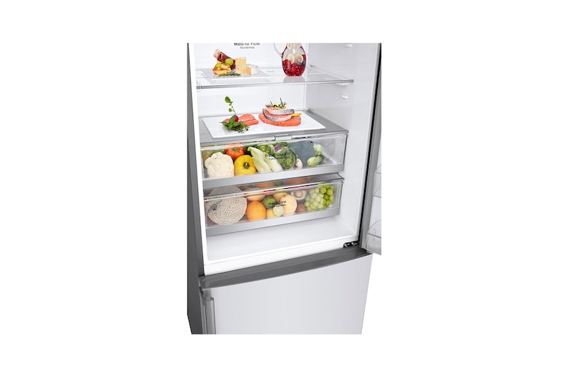 LG D | Hrubý objem 500 l | 225 kWh/rok | LG Lineární invertorový kompresor | LG Total No Frost | Multi-Air Flow™ | Vnější LCD displej | DoorCooling+™ | ThinQ™ + WiFi, GBB569NSAFB