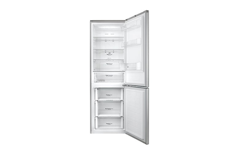 LG Hrubý objem 348 l | 259 kWh/rok | LG Lineární invertorový kompresor | LG Total No Frost | Multi-Air Flow™ | NatureFRESH | Vnější LED displej | Smart Diagnosis™, GBB59PZMZS