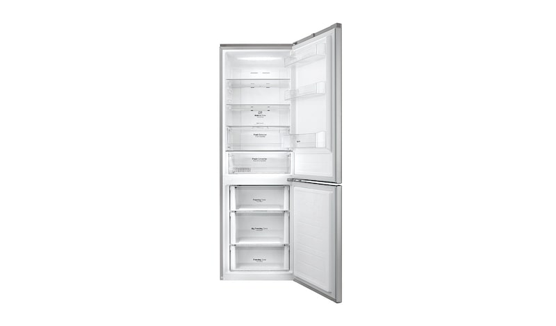 LG Hrubý objem 348 l | 259 kWh/rok | LG Lineární invertorový kompresor | LG Total No Frost | Multi-Air Flow™ | NatureFRESH | Vnější LED displej | Smart Diagnosis™, GBB59PZMZS
