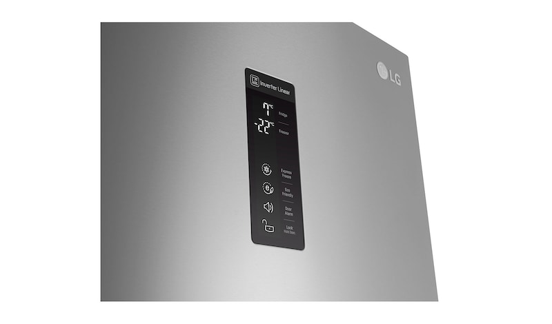 LG Hrubý objem 348 l | 259 kWh/rok | LG Lineární invertorový kompresor | LG Total No Frost | Multi-Air Flow™ | NatureFRESH | Vnější LED displej | Smart Diagnosis™, GBB59PZMZS