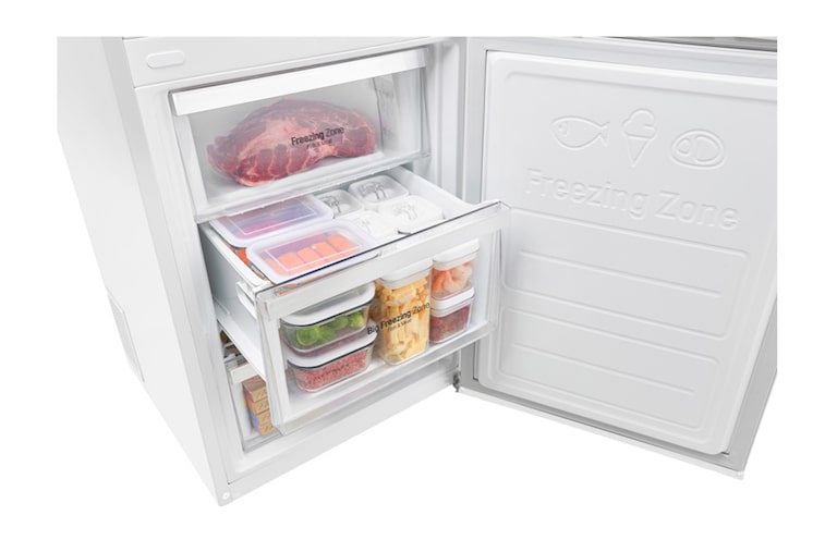 LG Hrubý objem 348 l | 259 kWh/rok | LG Lineární invertorový kompresor | LG Total No Frost | Multi-Air Flow™ | NatureFRESH | Vnější LED displej | Smart Diagnosis™, GBB59SWFZB