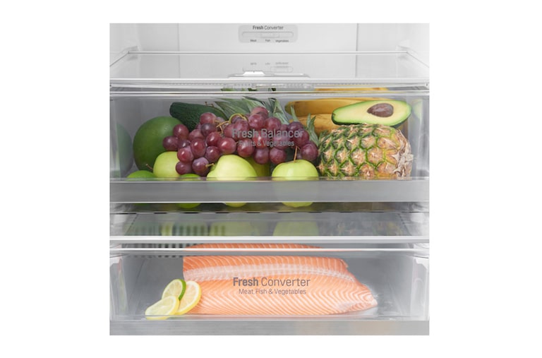 LG Hrubý objem 348 l | 259 kWh/rok | LG Lineární invertorový kompresor | LG Total No Frost | Multi-Air Flow™ | NatureFRESH | Vnější LED displej | Smart Diagnosis™, GBB59SWFZB