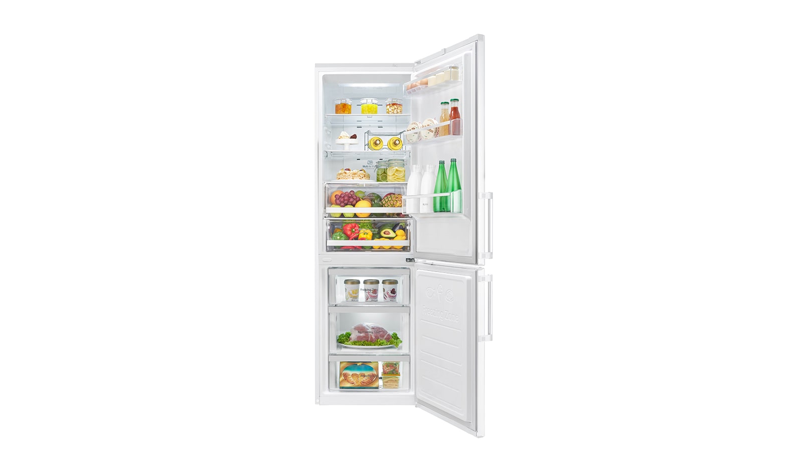 LG Hrubý objem 348 l | 259 kWh/rok | LG Lineární invertorový kompresor | LG Total No Frost | Multi-Air Flow™ | NatureFRESH | Vnější LED displej | Smart Diagnosis™, GBB59SWFZB