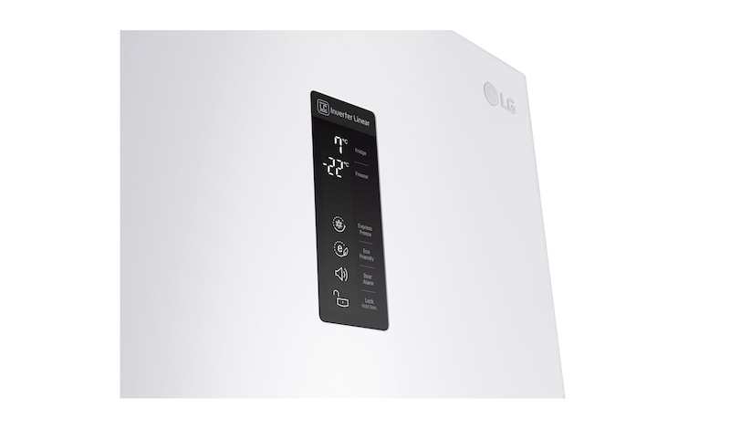 LG Hrubý objem 348 l | 259 kWh/rok | LG Lineární invertorový kompresor | LG Total No Frost | Multi-Air Flow™ | NatureFRESH | Vnější LED displej | Smart Diagnosis™, GBB59SWFZB