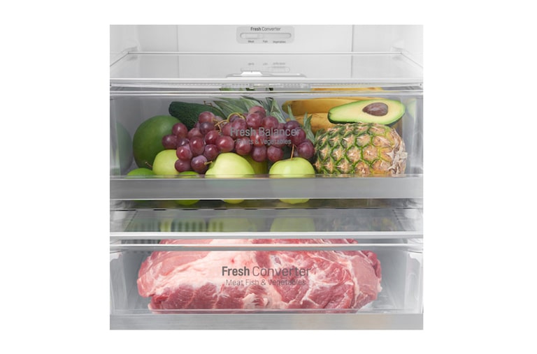 LG Hrubý objem 348 l | 259 kWh/rok | LG Lineární invertorový kompresor | LG Total No Frost | Multi-Air Flow™ | NatureFRESH | Vnější LED displej | Smart Diagnosis™, GBB59SWFZB