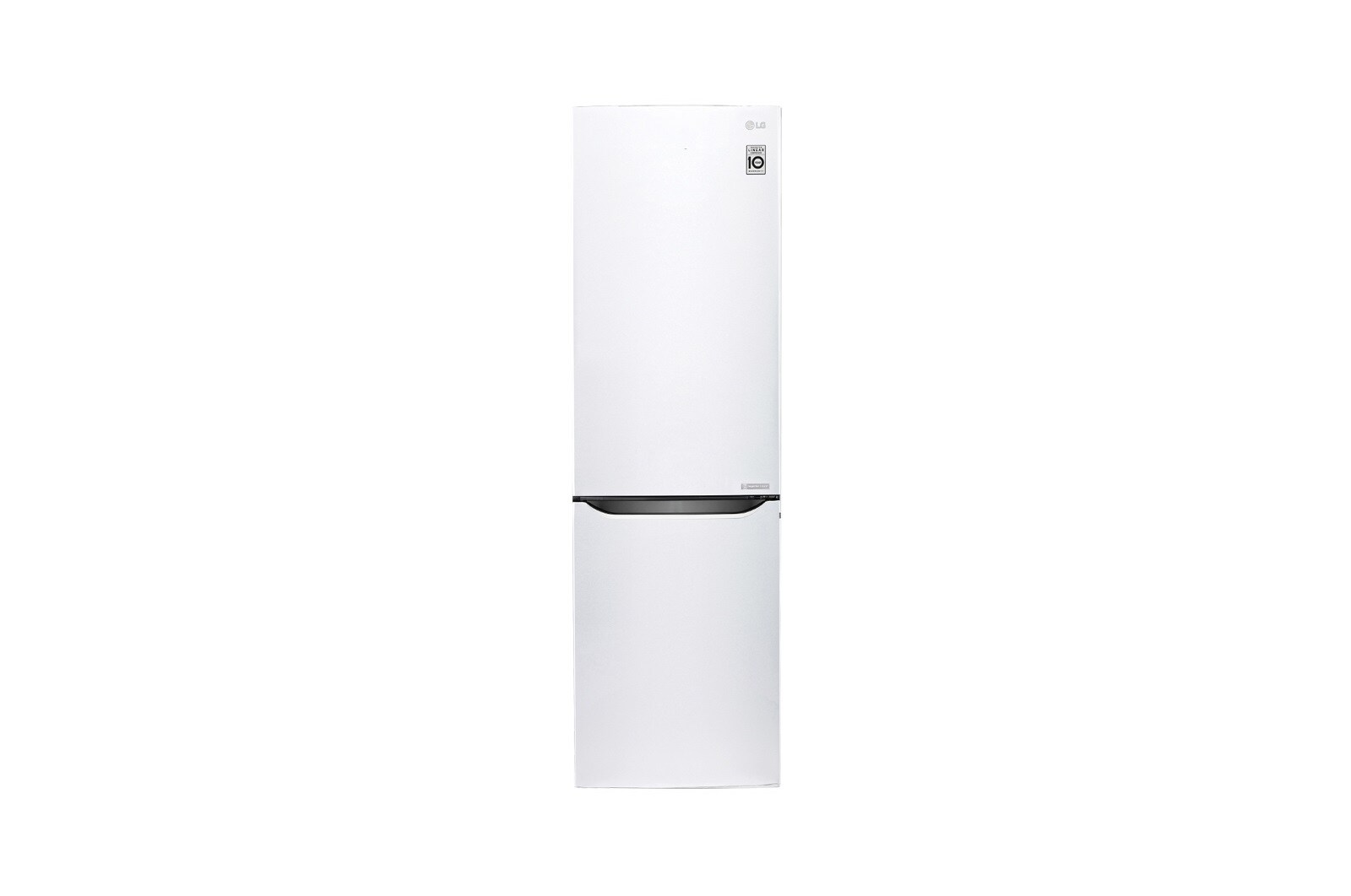 Čelní pohled na Hrubý objem 348 l | 174 kWh/rok | LG Lineární invertorový kompresor | LG Total No Frost | Multi-Air Flow™ | NatureFRESH | Vnitřní LED displej | Smart Diagnosis™ GBB59SWHFS