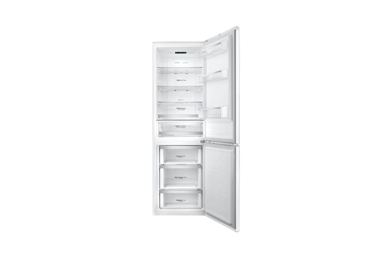 LG Hrubý objem 348 l | 174 kWh/rok | LG Lineární invertorový kompresor | LG Total No Frost | Multi-Air Flow™ | NatureFRESH | Vnitřní LED displej | Smart Diagnosis™, GBB59SWHFS