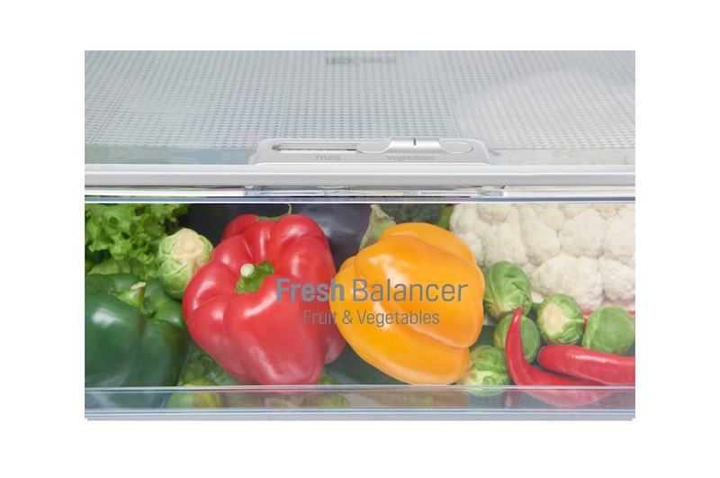 LG Hrubý objem 348 l | 174 kWh/rok | LG Lineární invertorový kompresor | LG Total No Frost | Multi-Air Flow™ | NatureFRESH | Vnitřní LED displej | Smart Diagnosis™, GBB59SWHFS