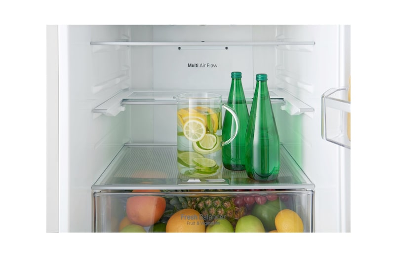 LG Hrubý objem 348 l | 174 kWh/rok | LG Lineární invertorový kompresor | LG Total No Frost | Multi-Air Flow™ | NatureFRESH | Vnitřní LED displej | Smart Diagnosis™, GBB59SWHFS