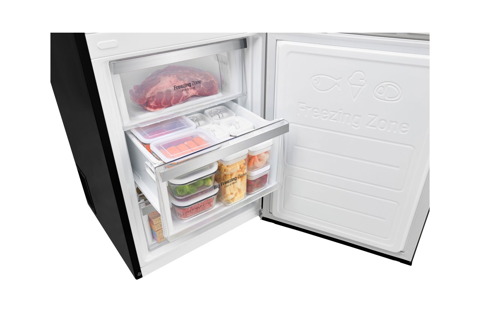 LG Hrubý objem 348 l | 240 kWh/rok | LG Lineární invertorový kompresor | LG Total No Frost | Multi-Air Flow™ | NatureFRESH | Vnitřní LED displej | Smart Diagnosis™, GBB59WBJZS