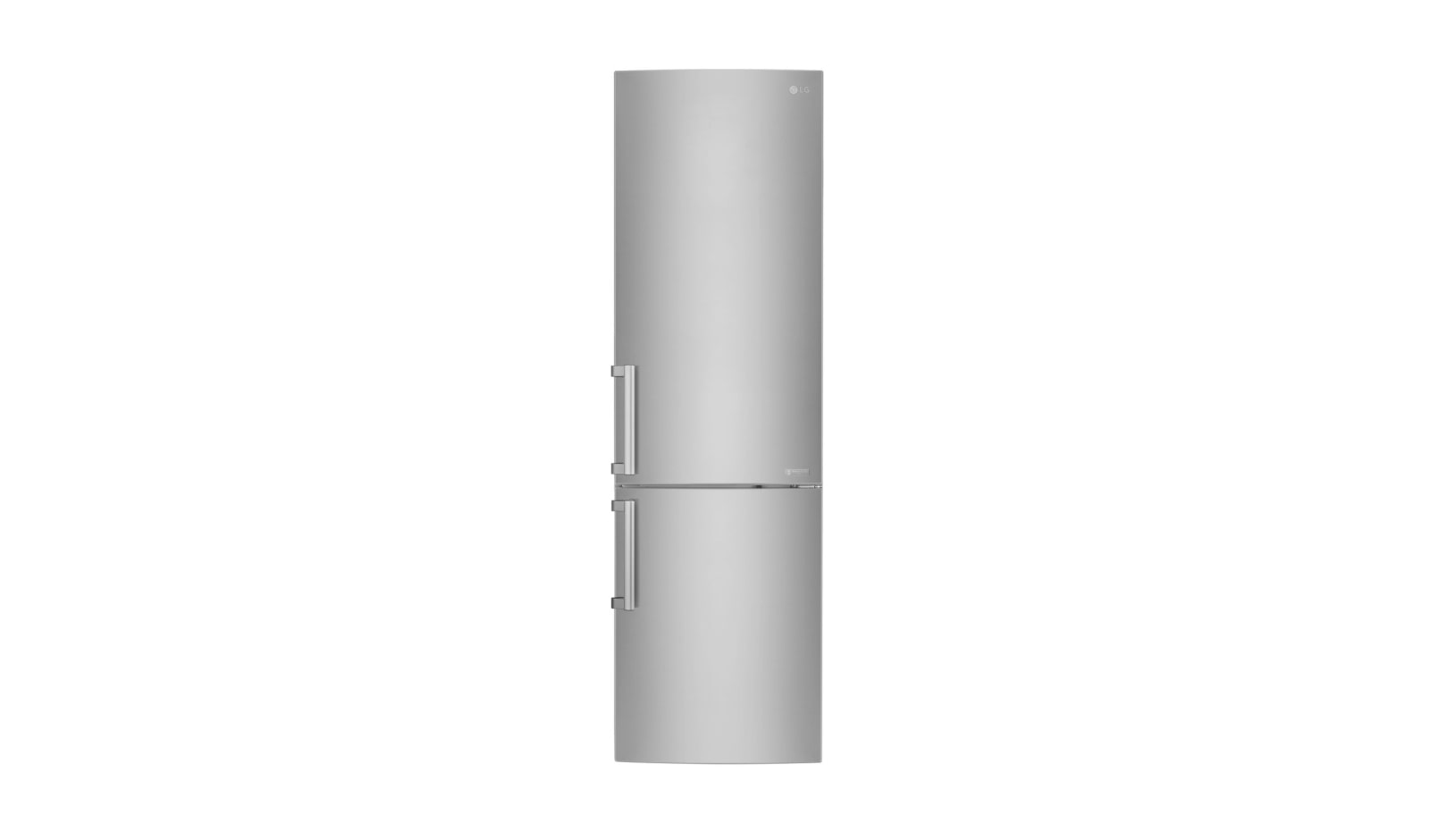 Čelní pohled na Hrubý objem 375 l | 178 kWh/rok | LG Lineární invertorový kompresor | LG Total No Frost | Multi-Air Flow™ | NatureFRESH | Vnitřní LED displej | Smart Diagnosis™ GBB60NSGFE