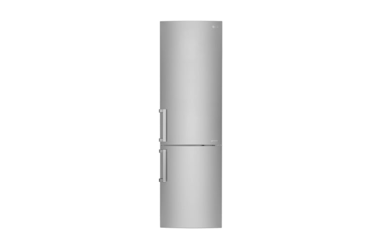 Čelní pohled na Hrubý objem 375 l | 178 kWh/rok | LG Lineární invertorový kompresor | LG Total No Frost | Multi-Air Flow™ | NatureFRESH | Vnitřní LED displej | Smart Diagnosis™ GBB60NSGFE
