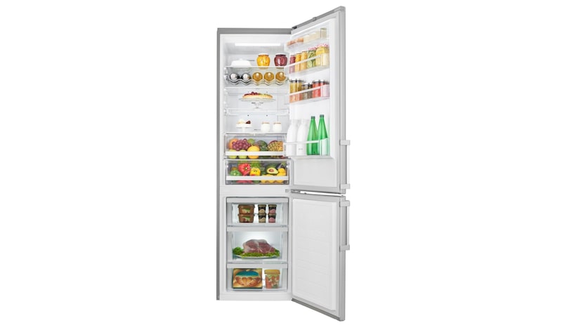 LG Hrubý objem 375 l | 161 kWh/rok | LG Lineární invertorový kompresor | LG Total No Frost | Multi-Air Flow™ | NatureFRESH | Vnější LED displej | Smart Diagnosis™, GBB60NSYXE