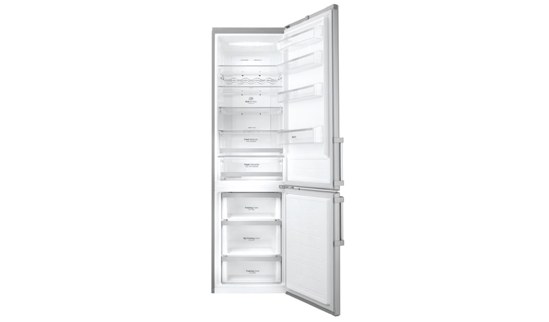 LG Hrubý objem 375 l | 161 kWh/rok | LG Lineární invertorový kompresor | LG Total No Frost | Multi-Air Flow™ | NatureFRESH | Vnější LED displej | Smart Diagnosis™, GBB60NSYXE