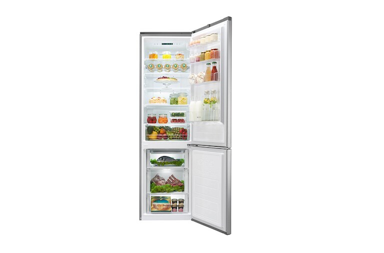 LG Hrubý objem 375 l | 178 kWh/rok | LG Lineární invertorový kompresor | LG Total No Frost | Multi-Air Flow™ | NatureFRESH | Vnitřní LED displej | Smart Diagnosis™, GBB60PZEFS