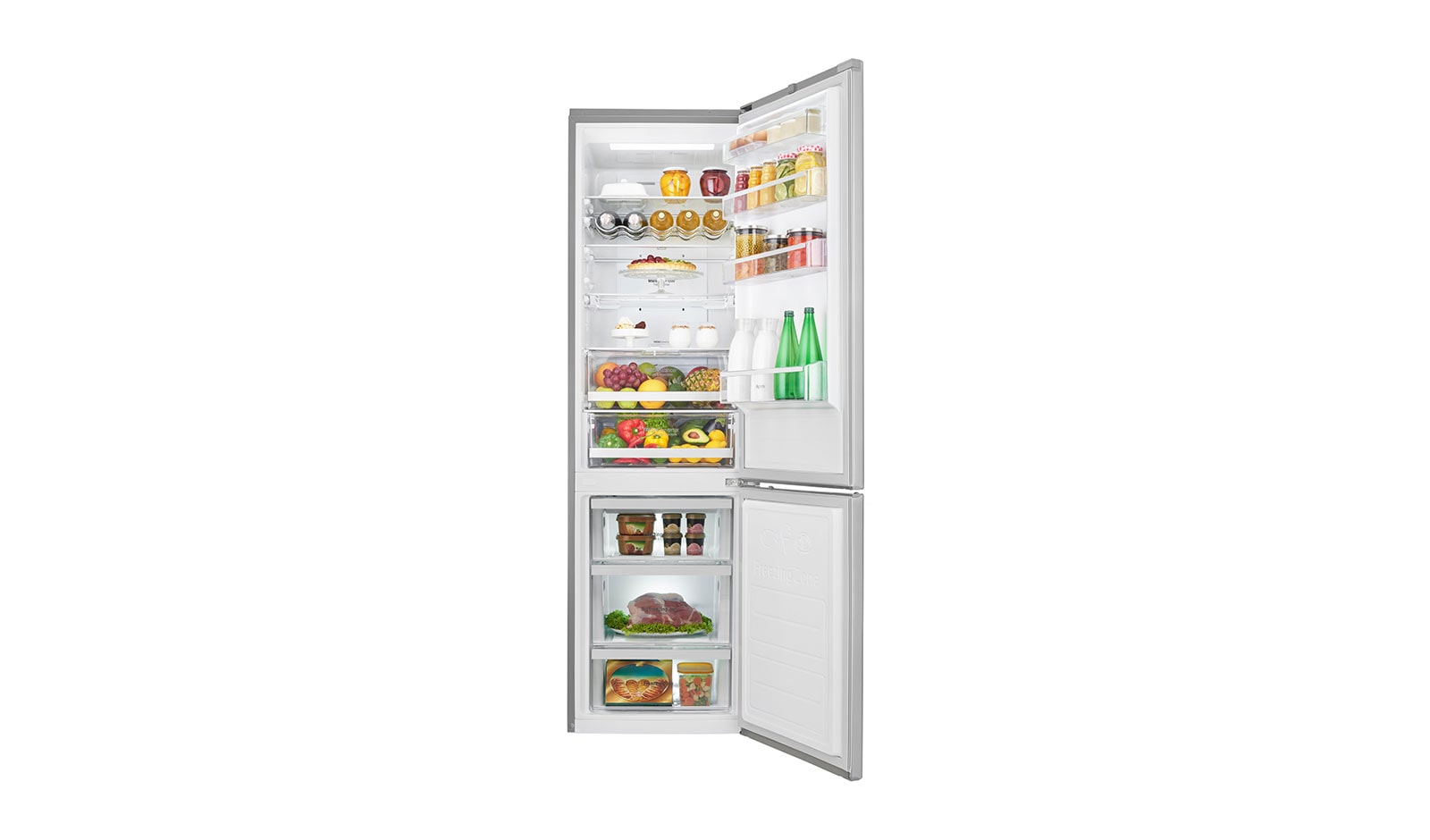 LG Hrubý objem 375 l | 266 kWh/rok | LG Lineární invertorový kompresor | LG Total No Frost | Multi-Air Flow™ | NatureFRESH | Vnější LED displej | Smart Diagnosis™, GBB60PZFZS