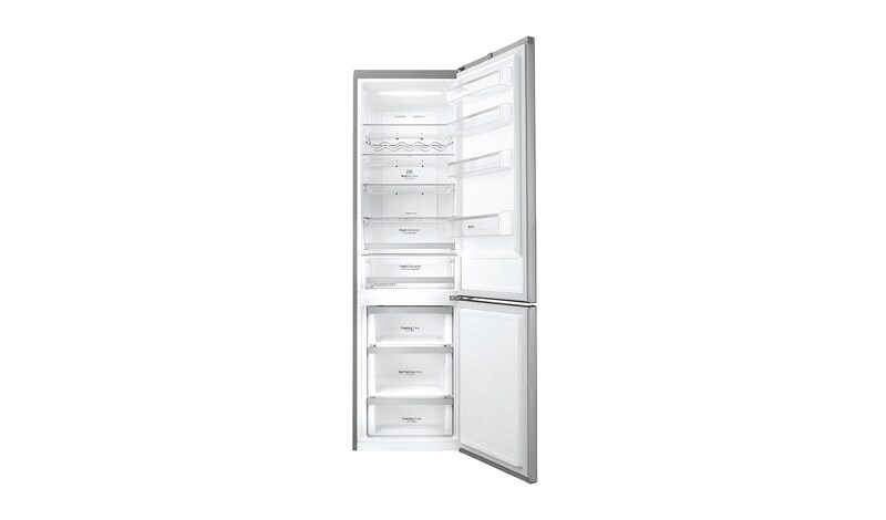 LG Hrubý objem 375 l | 266 kWh/rok | LG Lineární invertorový kompresor | LG Total No Frost | Multi-Air Flow™ | NatureFRESH | Vnější LED displej | Smart Diagnosis™, GBB60PZFZS