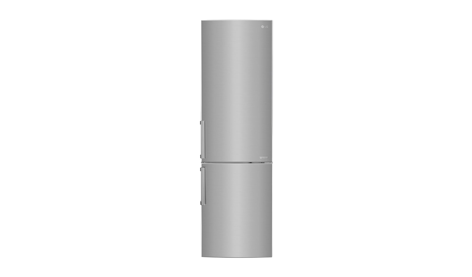 Čelní pohled na Hrubý objem 375 l | 178 kWh/rok | LG Lineární invertorový kompresor | LG Total No Frost | Multi-Air Flow™ | NatureFRESH | Vnitřní LED displej | Smart Diagnosis™ GBB60PZGFB