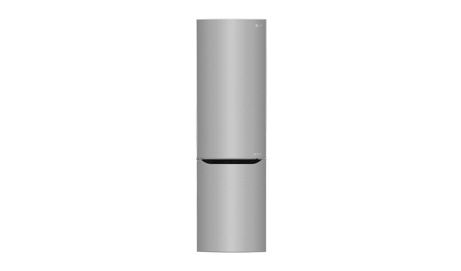 Čelní pohled na Hrubý objem 375 l | 178 kWh/rok | LG Lineární invertorový kompresor | LG Total No Frost | Multi-Air Flow™ | NatureFRESH | Vnitřní LED displej | Smart Diagnosis™ GBB60PZGFS