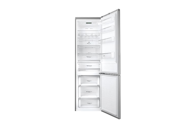 LG Hrubý objem 375 l | 178 kWh/rok | LG Lineární invertorový kompresor | LG Total No Frost | Multi-Air Flow™ | NatureFRESH | Vnitřní LED displej | Smart Diagnosis™, GBB60PZGFS