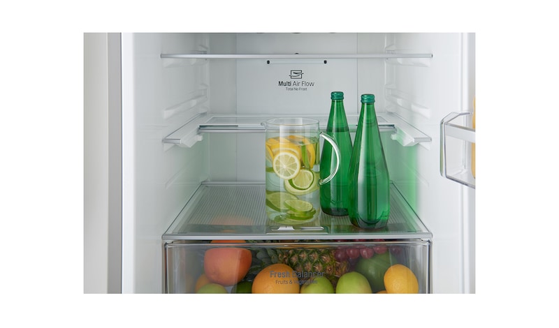 LG Hrubý objem 375 l | 178 kWh/rok | LG Lineární invertorový kompresor | LG Total No Frost | Multi-Air Flow™ | NatureFRESH | Vnitřní LED displej | Smart Diagnosis™, GBB60PZGFS