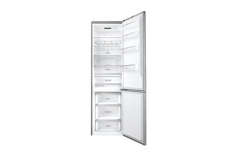 LG Hrubý objem 375 l | 266 kWh/rok | LG Lineární invertorový kompresor | LG Total No Frost | Multi-Air Flow™ | NatureFRESH | Vnitřní LED displej | Smart Diagnosis™, GBB60PZGZS