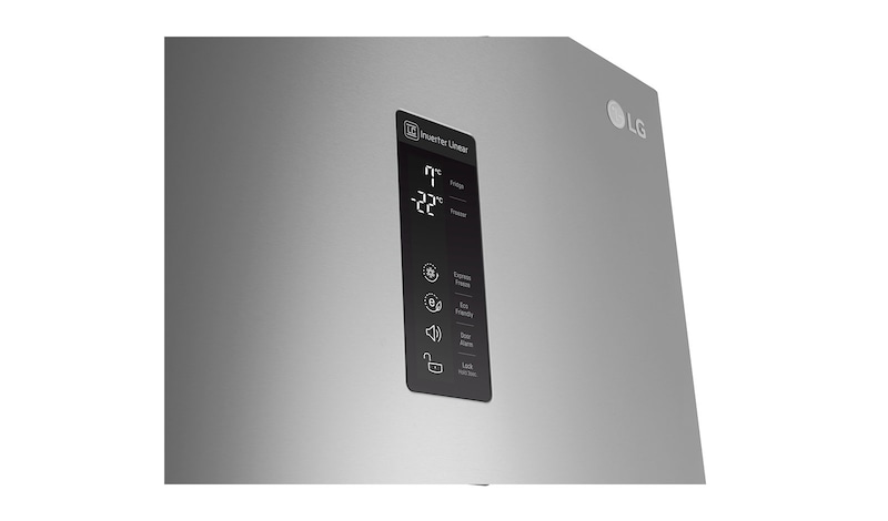 LG Hrubý objem 375 l | 178 kWh/rok | LG Lineární invertorový kompresor | LG Total No Frost | Multi-Air Flow™ | NatureFRESH | Vnější LED displej | Smart Diagnosis™, GBB60PZMFS