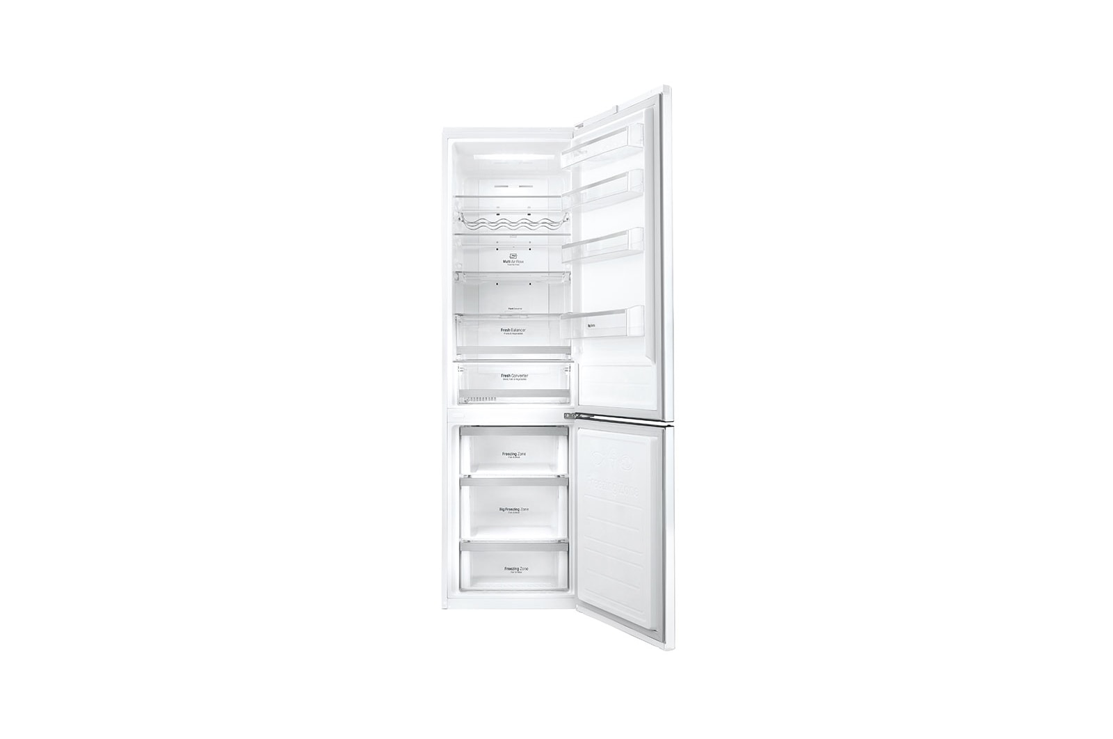 LG Hrubý objem 375 l | 178 kWh/rok | LG Lineární invertorový kompresor | LG Total No Frost | Multi-Air Flow™ | NatureFRESH | Vnější LED displej | ThinQ™ + WiFi, GBB60SWFFS