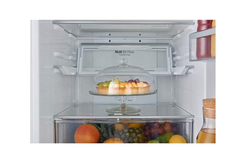LG Hrubý objem 375 l | 178 kWh/rok | LG Lineární invertorový kompresor | LG Total No Frost | Multi-Air Flow™ | NatureFRESH | Vnější LED displej | ThinQ™ + WiFi, GBB60SWFFS