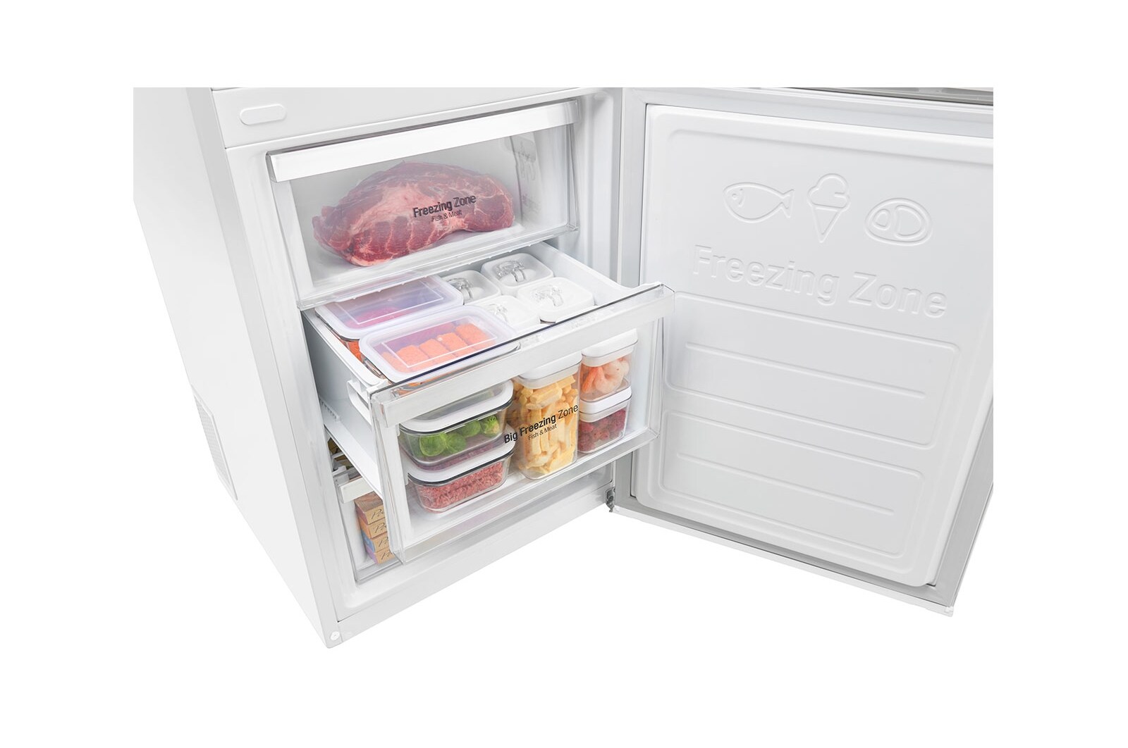 LG Hrubý objem 375 l | 178 kWh/rok | LG Lineární invertorový kompresor | LG Total No Frost | Multi-Air Flow™ | NatureFRESH | Vnější LED displej | ThinQ™ + WiFi, GBB60SWFFS