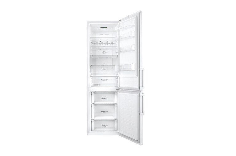 LG Hrubý objem 375 l | 178 kWh/rok | LG Lineární invertorový kompresor | LG Total No Frost | Multi-Air Flow™ | NatureFRESH | Vnitřní LED displej | Smart Diagnosis™, GBB60SWGFE