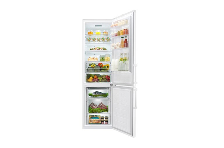 LG Hrubý objem 375 l | 178 kWh/rok | LG Lineární invertorový kompresor | LG Total No Frost | Multi-Air Flow™ | NatureFRESH | Vnitřní LED displej | Smart Diagnosis™, GBB60SWGFE
