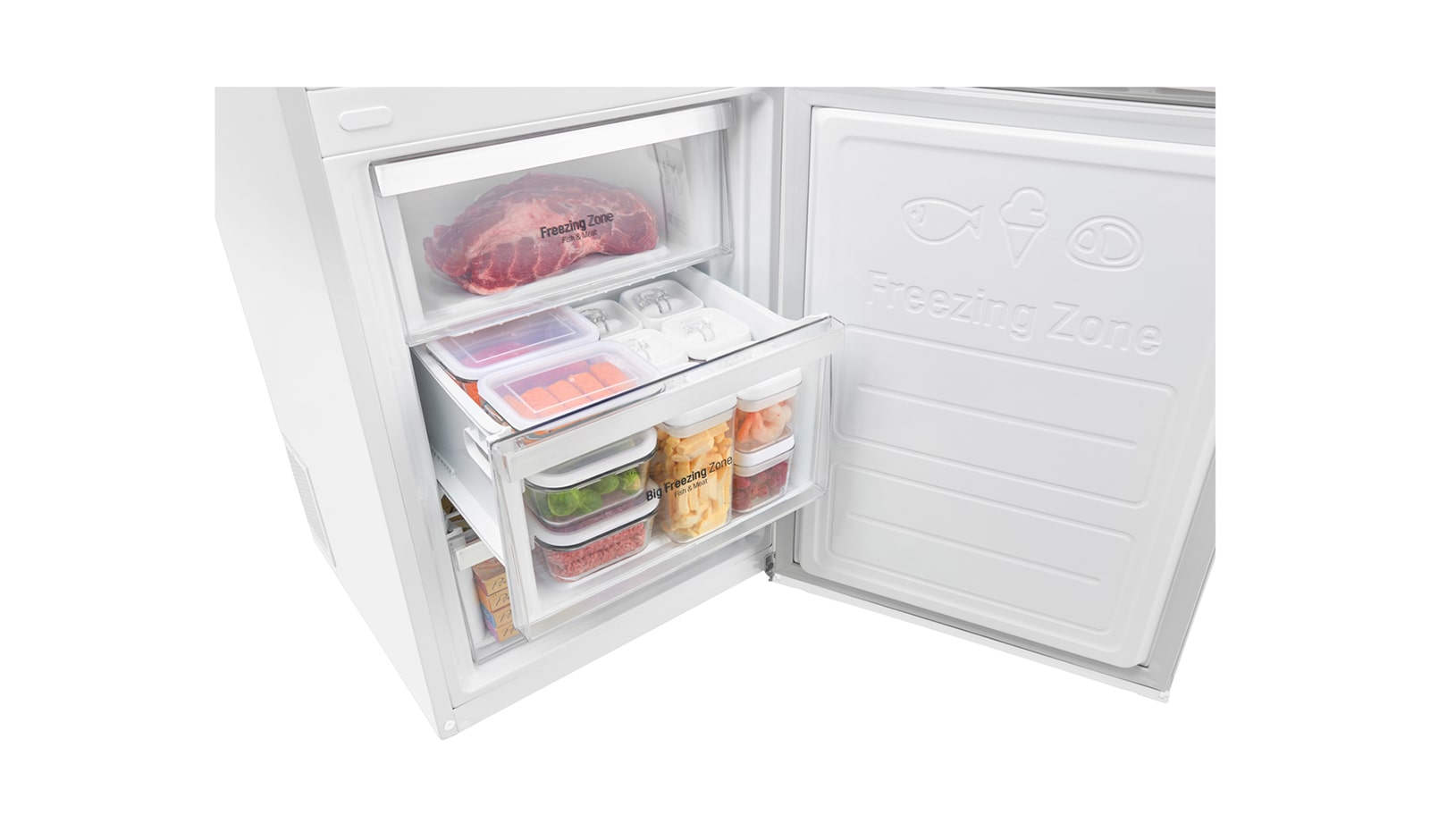 LG Hrubý objem 375 l | 178 kWh/rok | LG Lineární invertorový kompresor | LG Total No Frost | Multi-Air Flow™ | NatureFRESH | Vnitřní LED displej | Smart Diagnosis™, GBB60SWGFS