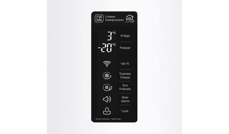LG Hrubý objem 375 l | 178 kWh/rok | LG Lineární invertorový kompresor | LG Total No Frost | Multi-Air Flow™ | NatureFRESH | Vnější LED displej | ThinQ™ + WiFi, GBB60SWMFS