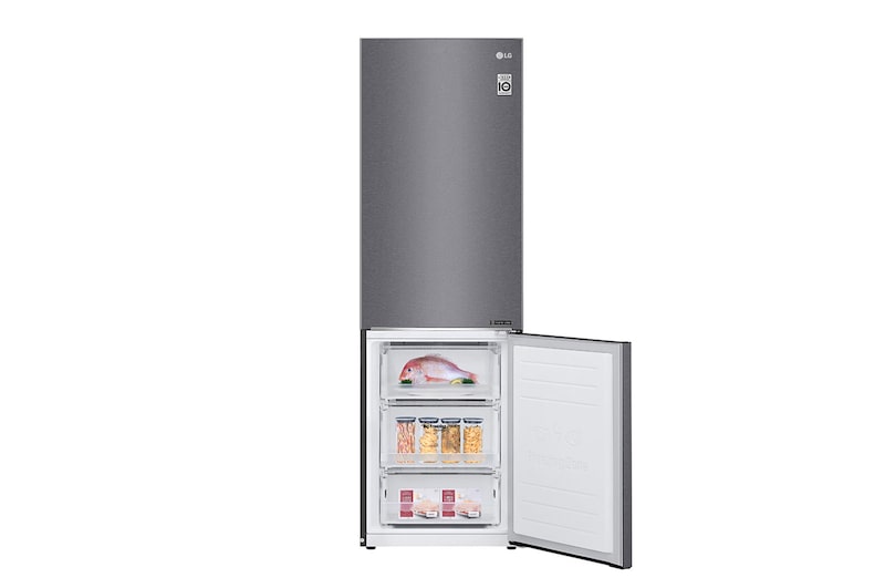 LG Kombinovaná chladnička LG | E | Hrubý objem 374 l | 267 kWh/rok | Smart invertorový kompresor | Total No Frost | DoorCooling+™ | Vnitřní LED displej | Smart Diagnosis™, GBB61DSJMN