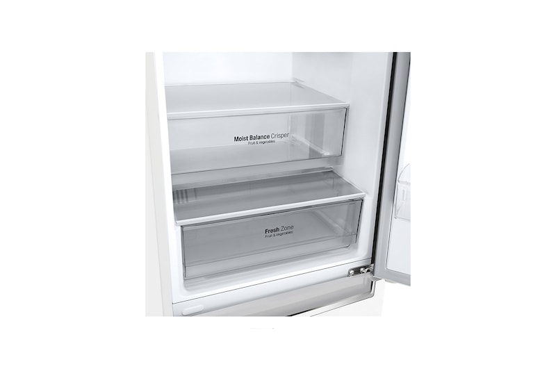 LG Kombinovaná chladnička LG | E | Hrubý objem 374 l | 253 kWh/rok | Smart invertorový kompresor | Total No Frost | DoorCooling+™ | Vnější LED displej | ThinQ™ + WiFi, GBB61SWHMN