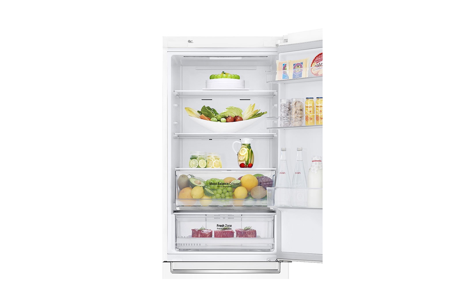 LG Kombinovaná chladnička LG | E | Hrubý objem 374 l | 253 kWh/rok | Smart invertorový kompresor | Total No Frost | DoorCooling+™ | Vnější LED displej | ThinQ™ + WiFi, GBB61SWHMN